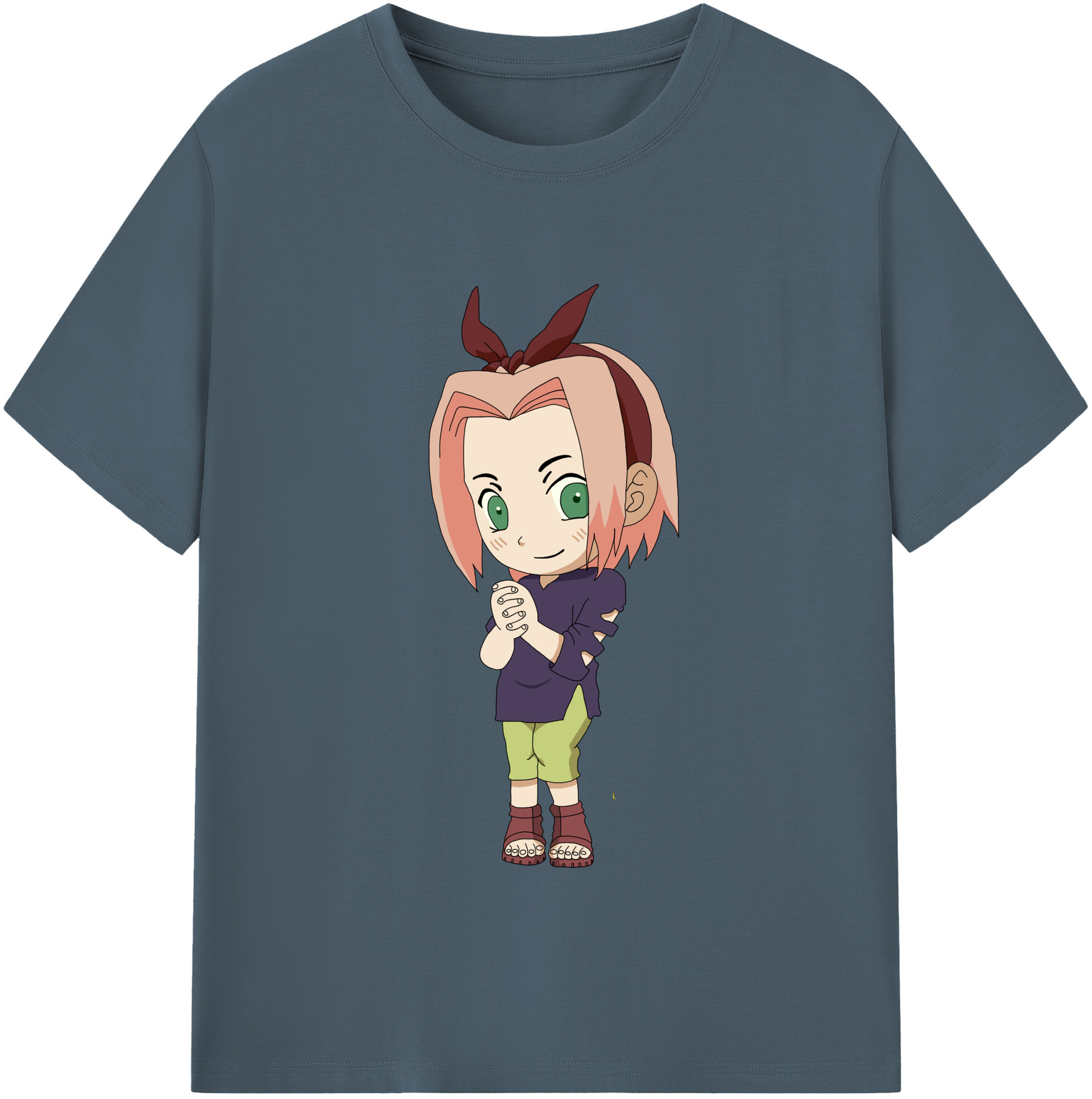 （画像用） NARUTO -ナルト- 春野サクラ Haruno Sakura 綿100％半袖Tシャツ（フロントプリント）